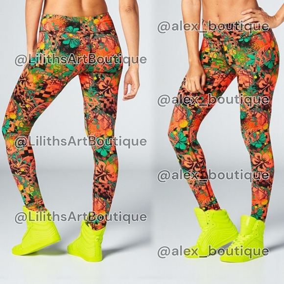 Zumba Queen of the Jungle Perfect Leggings Zumba Green Size S (E011) - Picture 1 of 7